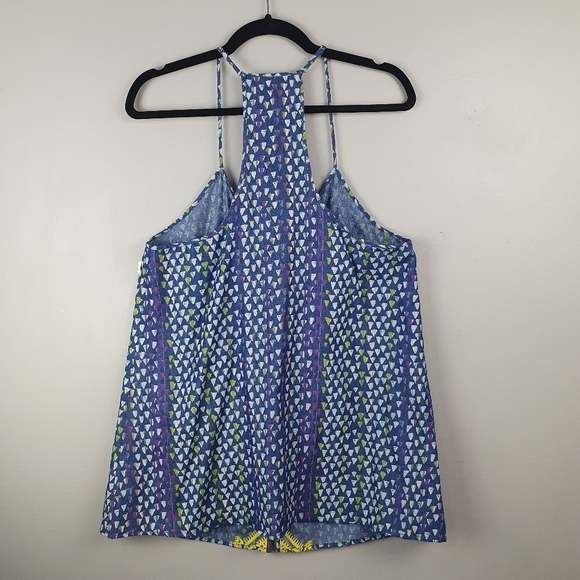 PLENTY BY TRACY‎ REESE Printed Chambray Swingy Racerback Tank Multi-color Size M - Picture 6 of 10